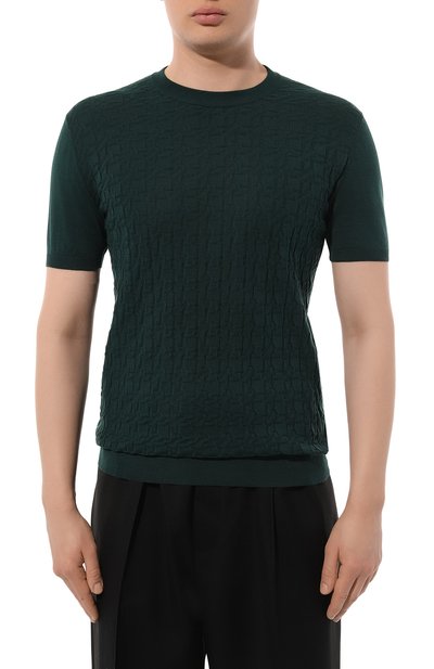 Хлопковый джемпер KITON темно-зеленого цвета по цене 133500 руб., арт. UMK0460K1, фото 3 Хлопковый джемпер KITON, арт. UMK0460K1, фото 3