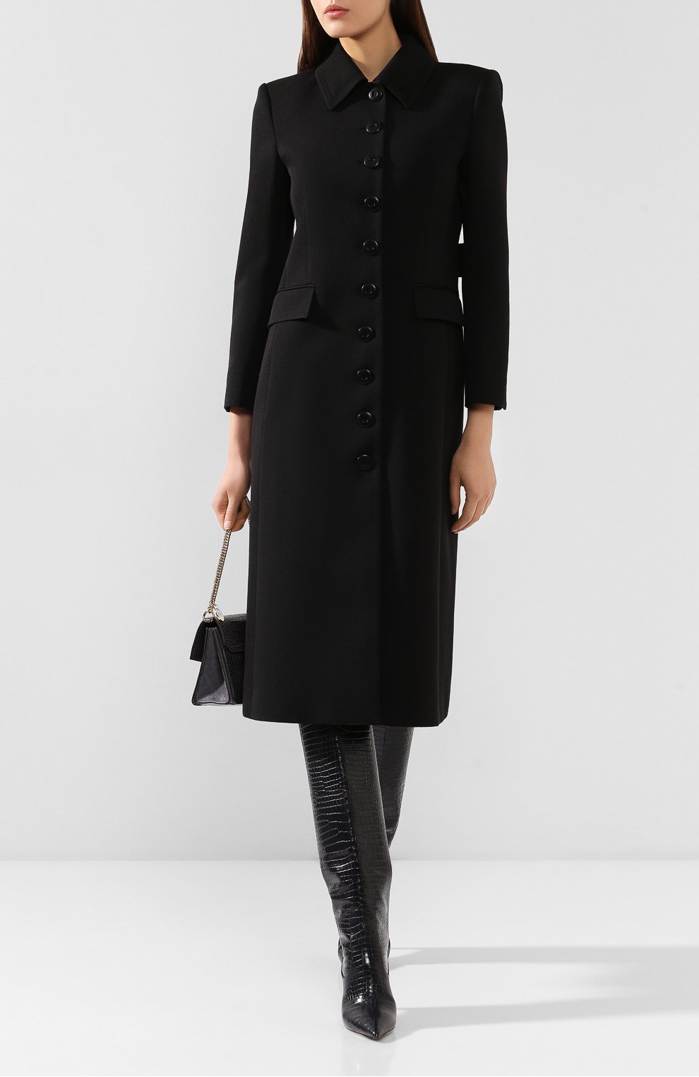 Шерстяное пальто GIVENCHY черного цвета по цене 170000 руб., арт. BWC05M12CL, фото 2 Шерстяное пальто GIVENCHY, арт. BWC05M12CL, фото 2