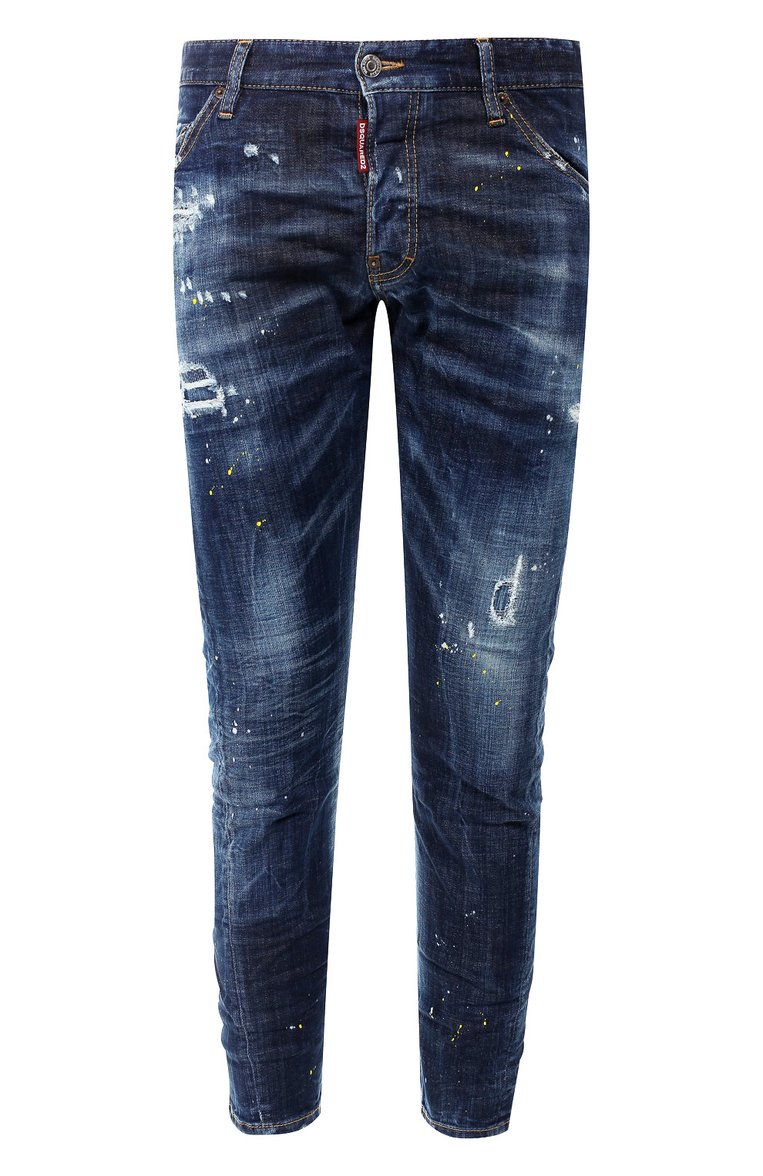 Мужские синие джинсы прямого кроя DSQUARED2 купить в