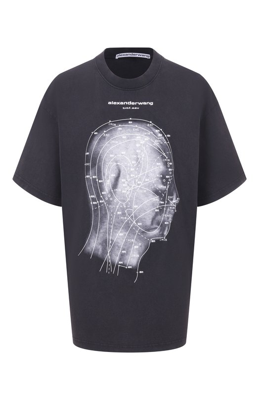 Хлопковая футболка Alexander Wang UCC2261886 Серый UCC2261886