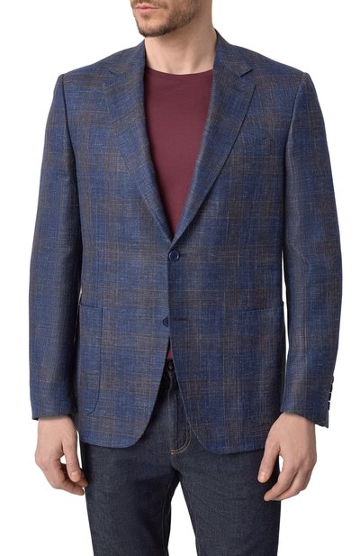 Пиджак из шерсти и шелка CANALI синего цвета по цене 263500 руб., арт. 21288-CF02007, фото 5 Пиджак из шерсти и шелка CANALI, арт. 21288-CF02007, фото 5