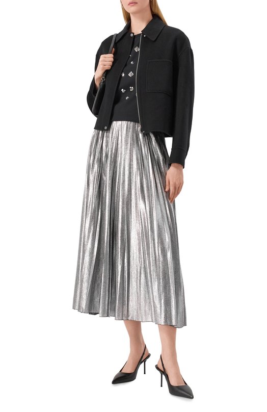 Полупальто из шерсти и кашемира Max Mara Studio MADIS0N Чёрный  MADIS0N Фото 2