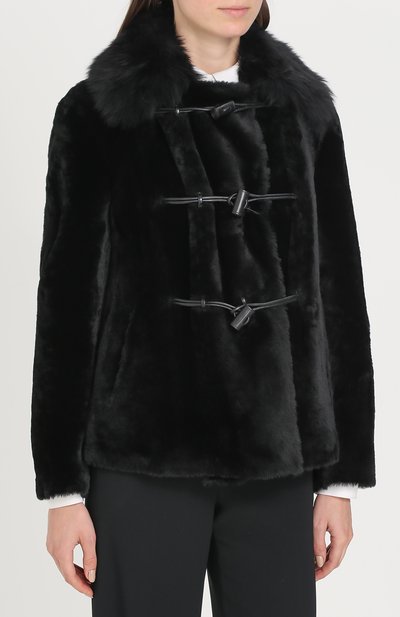 Укороченная шуба прямого кроя из овчины GIORGIO ARMANI, арт. ZAB12P/ZAP28, фото 3