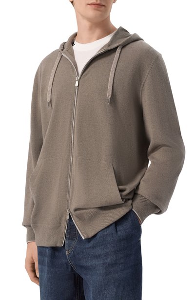 Кашемировый кардиган BRUNELLO CUCINELLI хаки цвета по цене 338500 руб., арт. M2223246G, фото 3 Кашемировый кардиган BRUNELLO CUCINELLI, арт. M2223246G, фото 3
