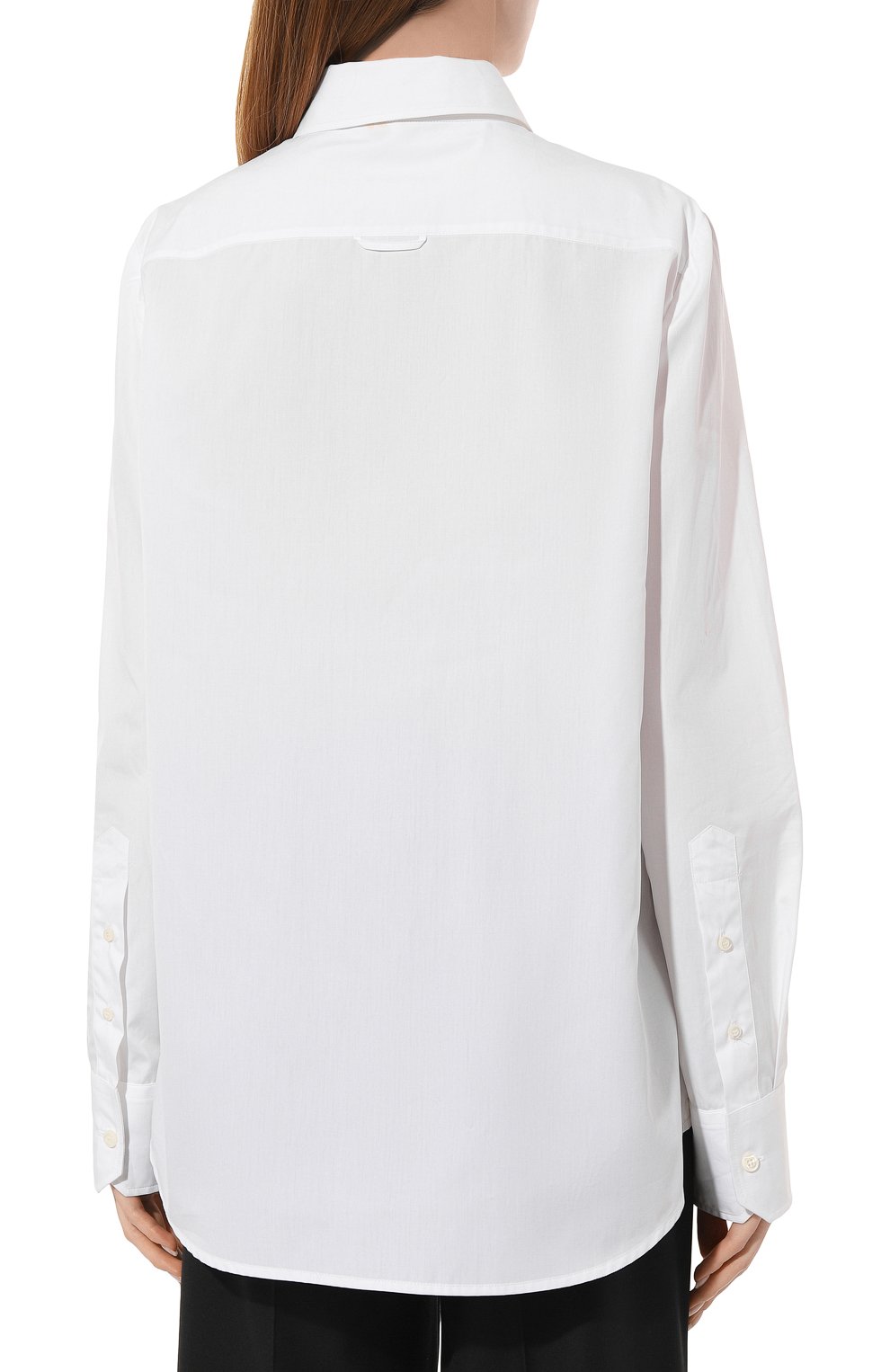 Хлопковая рубашка PRADA белого цвета по цене 100000 руб., арт. P409E-1V6S-F0964-201, фото 4 Хлопковая рубашка PRADA, арт. P409E-1V6S-F0964-201, фото 4