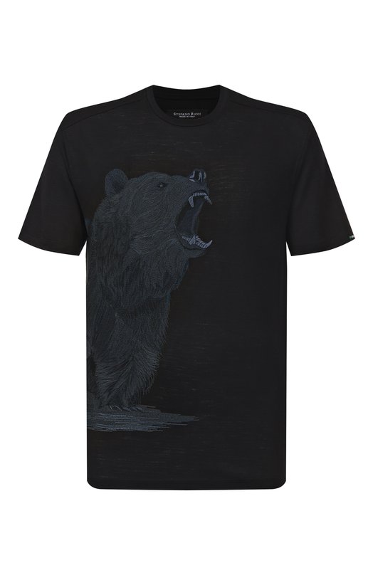 Шерстяная футболка Stefano Ricci MNH5204440/WV Чёрный MNH5204440/WV