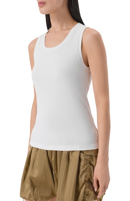 Хлопковая майка Balmain GF0EB075/BD10 Белый  GF0EB075/BD10 Фото 3