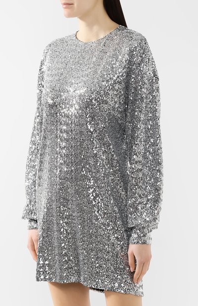 Платье с пайетками ISABEL MARANT серебряного цвета по цене 64400 руб., арт. R01454-19E023I/0LIA, фото 3 Платье с пайетками ISABEL MARANT, арт. R01454-19E023I/0LIA, фото 3