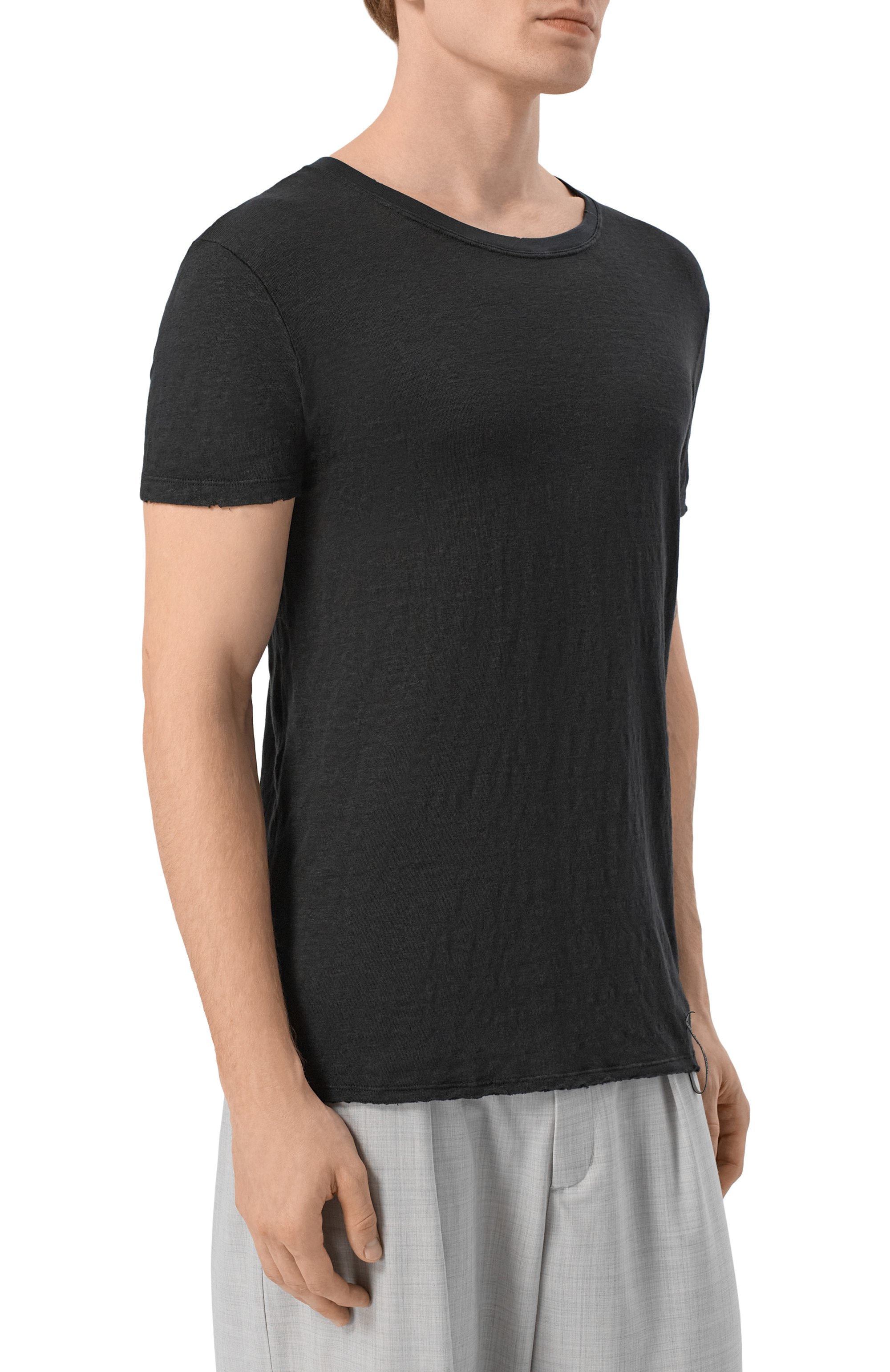 Льняная футболка NEVER ENOUGH черного цвета по цене 17650 руб., арт. 2B5M036-148/MTH068 K346, фото 3 Льняная футболка NEVER ENOUGH, арт. 2B5M036-148/MTH068 K346, фото 3