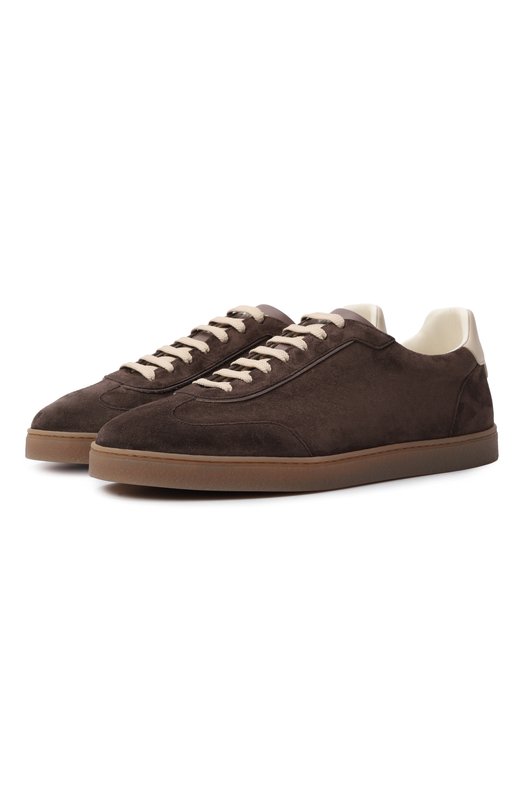 Замшевые кеды Brunello Cucinelli MZUSGGJ336 Коричневый MZUSGGJ336