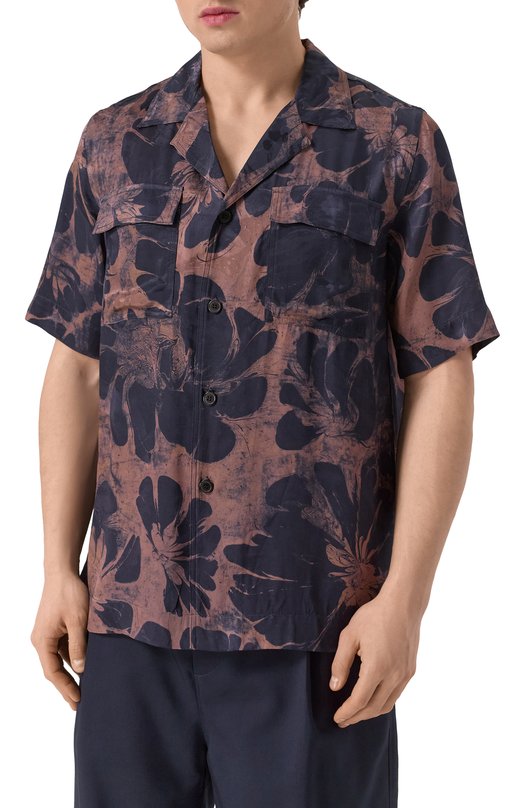Рубашка из вискозы Dries Van Noten 251-020736-1027 Синий  251-020736-1027 Фото 3