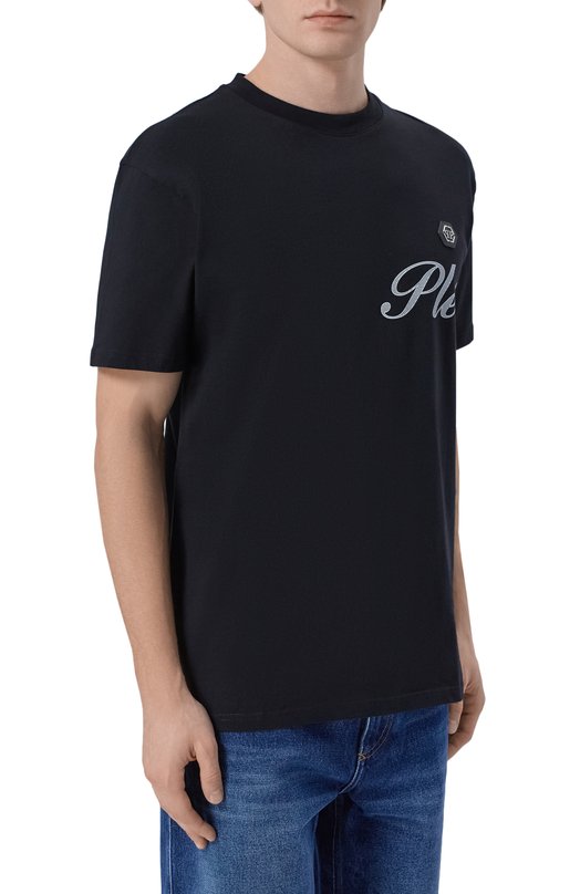 Хлопковая футболка Philipp Plein SAFC MTK8880 PJY002N Чёрный  SAFC MTK8880 PJY002N Фото 3