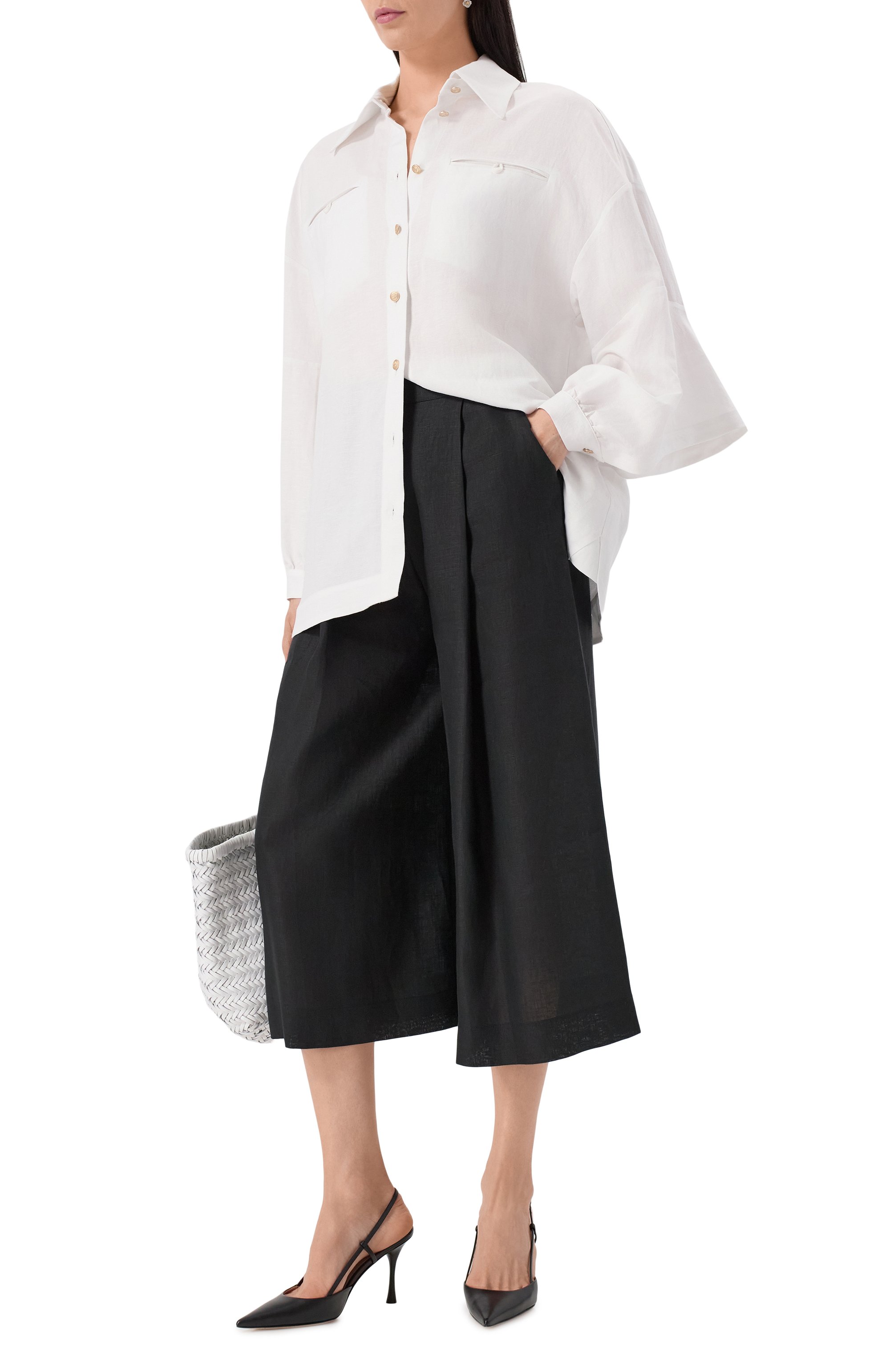 Рубашка из вискозы и льна FREEAGE, арт. WS25.BL016.2070.100, фото 2