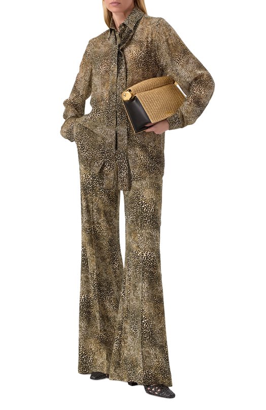 Брюки из вискозы и шелка Elie Saab P0108PS25/CD015 Леопардовый  P0108PS25/CD015 Фото 2