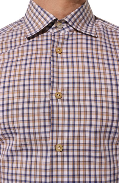 Хлопковая рубашка KITON коричневого цвета по цене 58950 руб., арт. UCIH08879, фото 5 Хлопковая рубашка KITON, арт. UCIH08879, фото 5