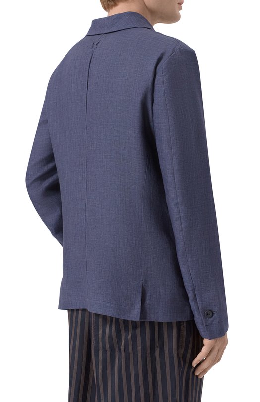 Льняной пиджак Hannes Roether J0P32PE.619 Синий  J0P32PE.619 Фото 4