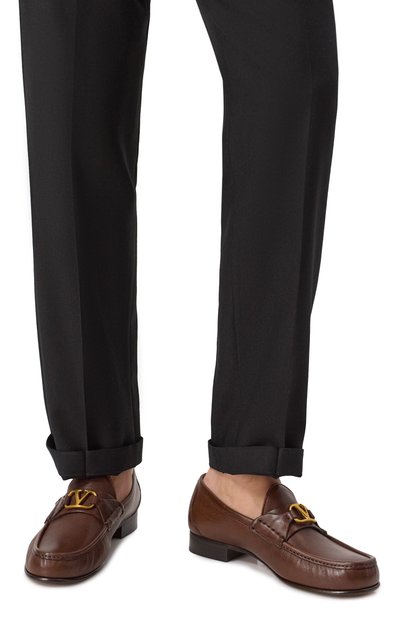 Кожаные лоферы vlogo signature VALENTINO, арт. 6Y2S0J68/MIL, фото 3