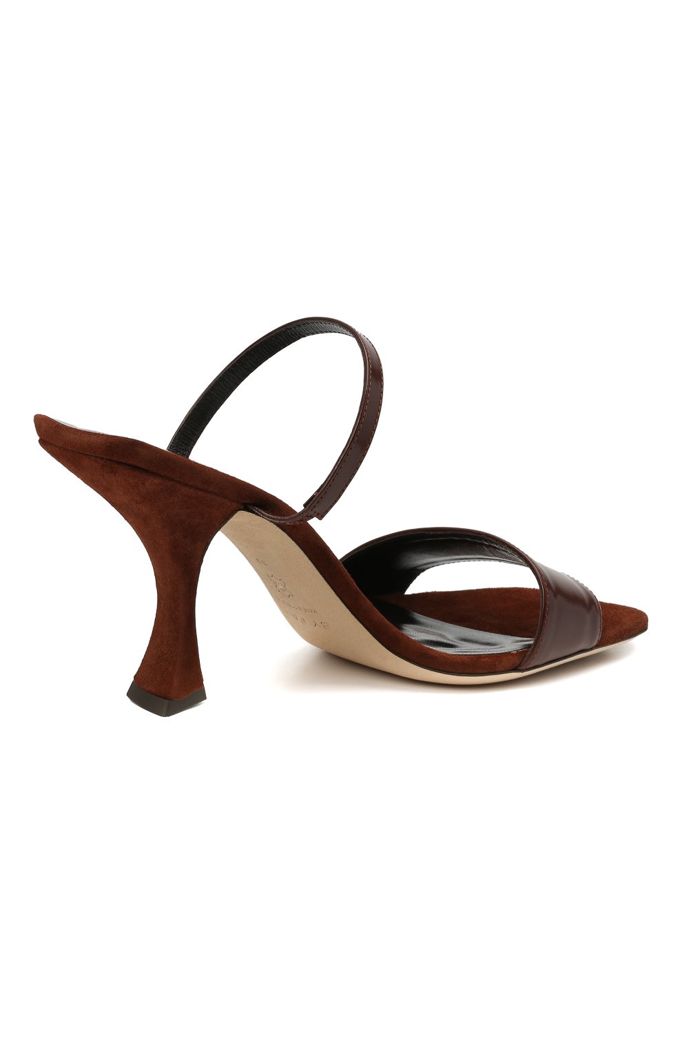 Кожаные мюли nayla BY FAR темно-коричневого цвета по цене 51750 руб., арт. 21CRNAYSDWW, фото 4 Кожаные мюли nayla BY FAR, арт. 21CRNAYSDWW, фото 4