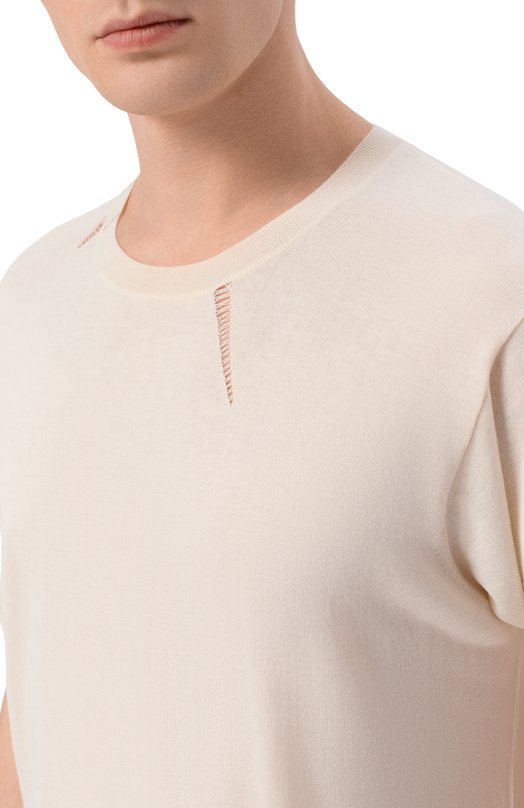 Джемпер из шелка и кашемира Attachment VK61-302 Кремовый  VK61-302 Фото 5