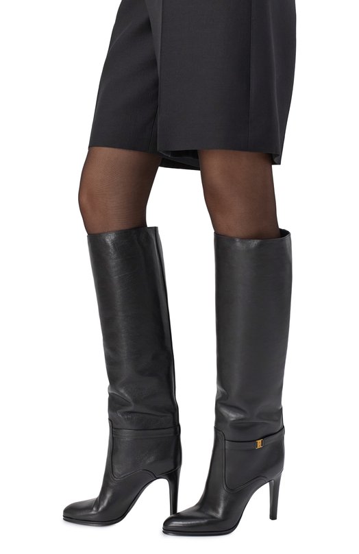 Кожаные сапоги Diane Saint Laurent 743797/25V00 Чёрный  743797/25V00 Фото 2