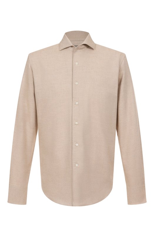 Рубашка из хлопка и кашемира Corneliani 26P156-2611629 Бежевый 26P156-2611629