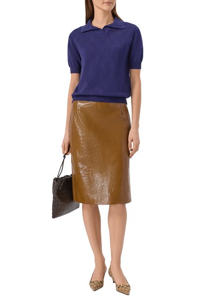 Поло из шелка и хлопка GUCCI, арт. 856203/XKFC0, фото 2