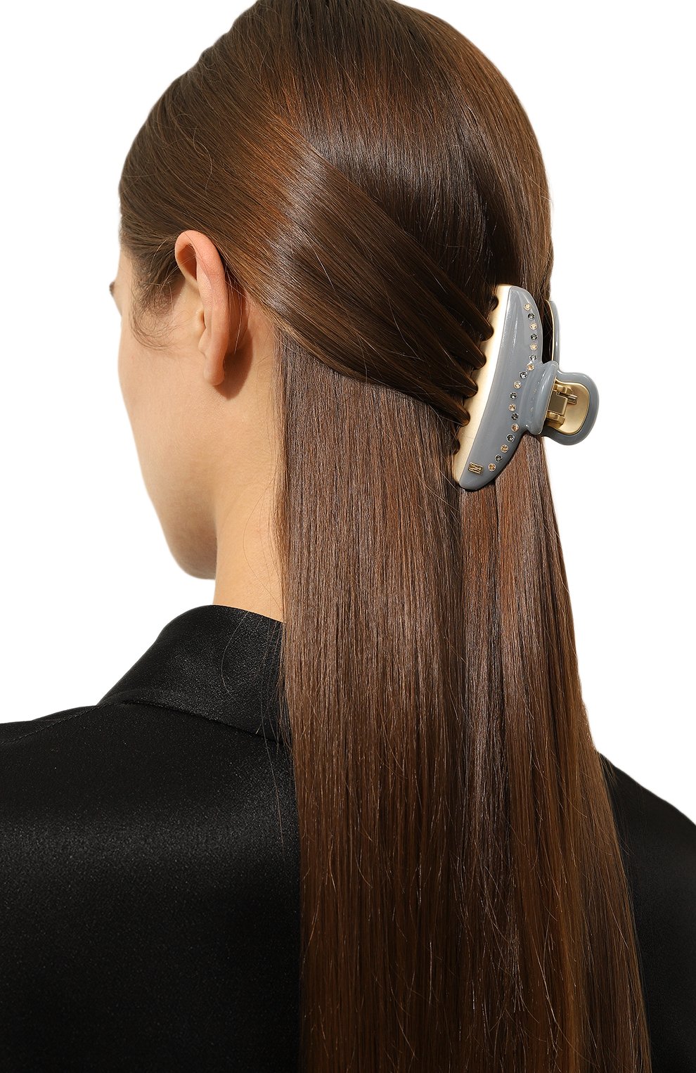 Заколка для волос ALEXANDRE DE PARIS серого цвета по цене 14130 руб., арт. ICCM-15571-03A23 OG, фото 2 Заколка для волос ALEXANDRE DE PARIS, арт. ICCM-15571-03A23 OG, фото 2