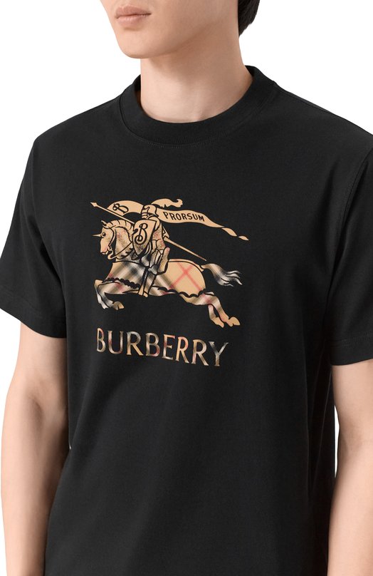 Хлопковая футболка Burberry 8119013 Чёрный  8119013 Фото 5