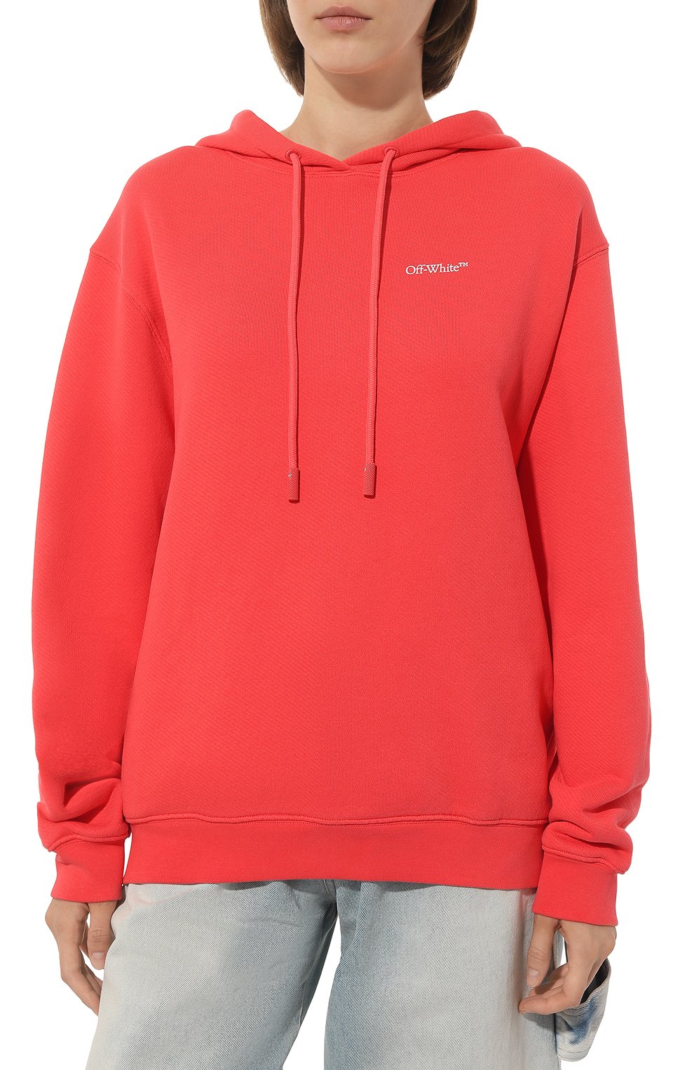 Хлопковое худи OFF-WHITE красного цвета по цене 49950 руб., арт. OWBB035S23JER0012901, фото 3 Хлопковое худи OFF-WHITE, арт. OWBB035S23JER0012901, фото 3