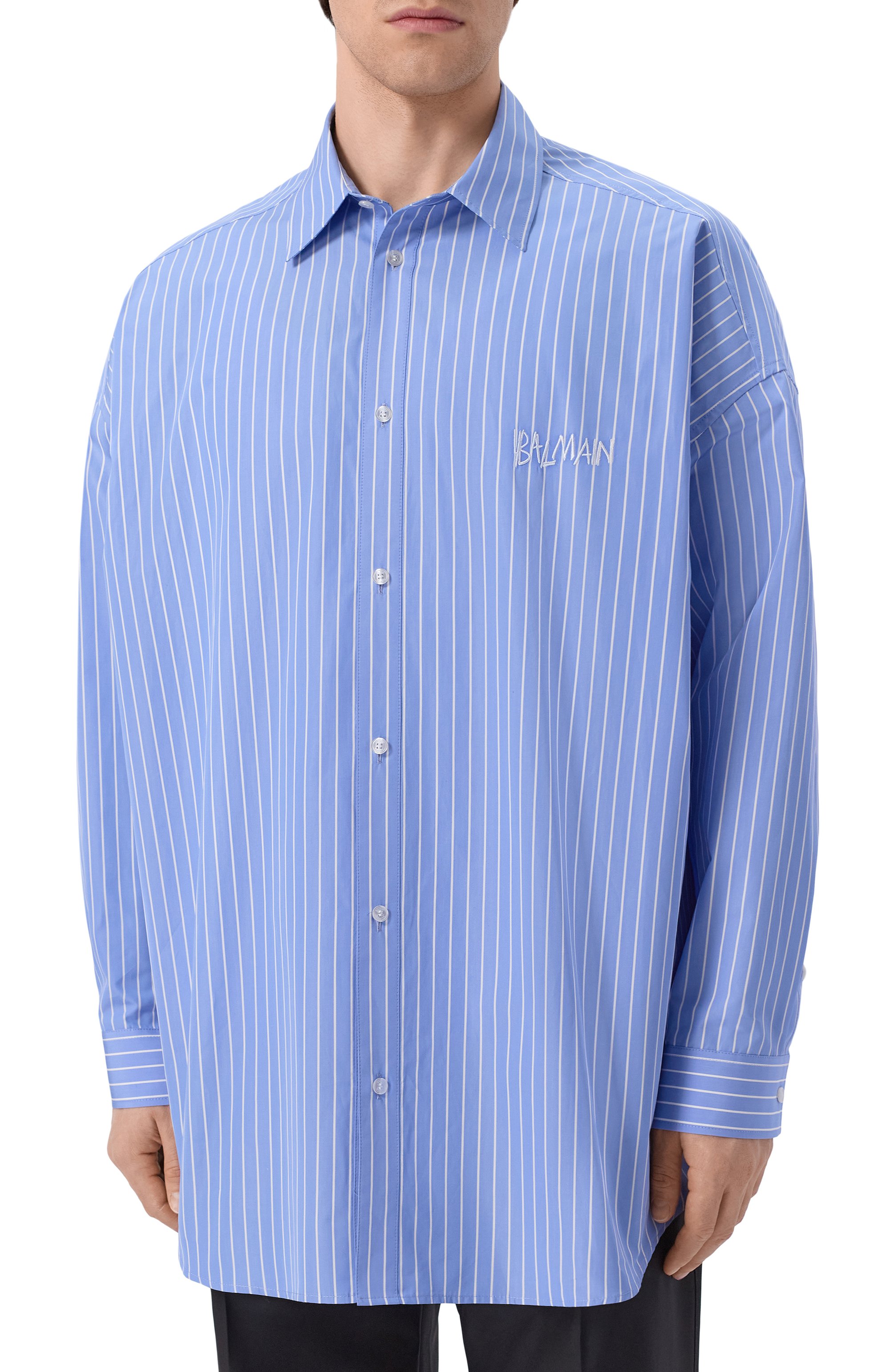 Хлопковая рубашка BALMAIN, арт. GH1HS500/CG37, фото 3