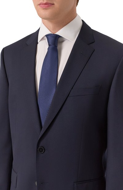 Галстук из шелка и хлопка GIORGIO ARMANI темно-синего цвета по цене 25250 руб., арт. GM000800/TE13673, фото 2 Галстук из шелка и хлопка GIORGIO ARMANI, арт. GM000800/TE13673, фото 2