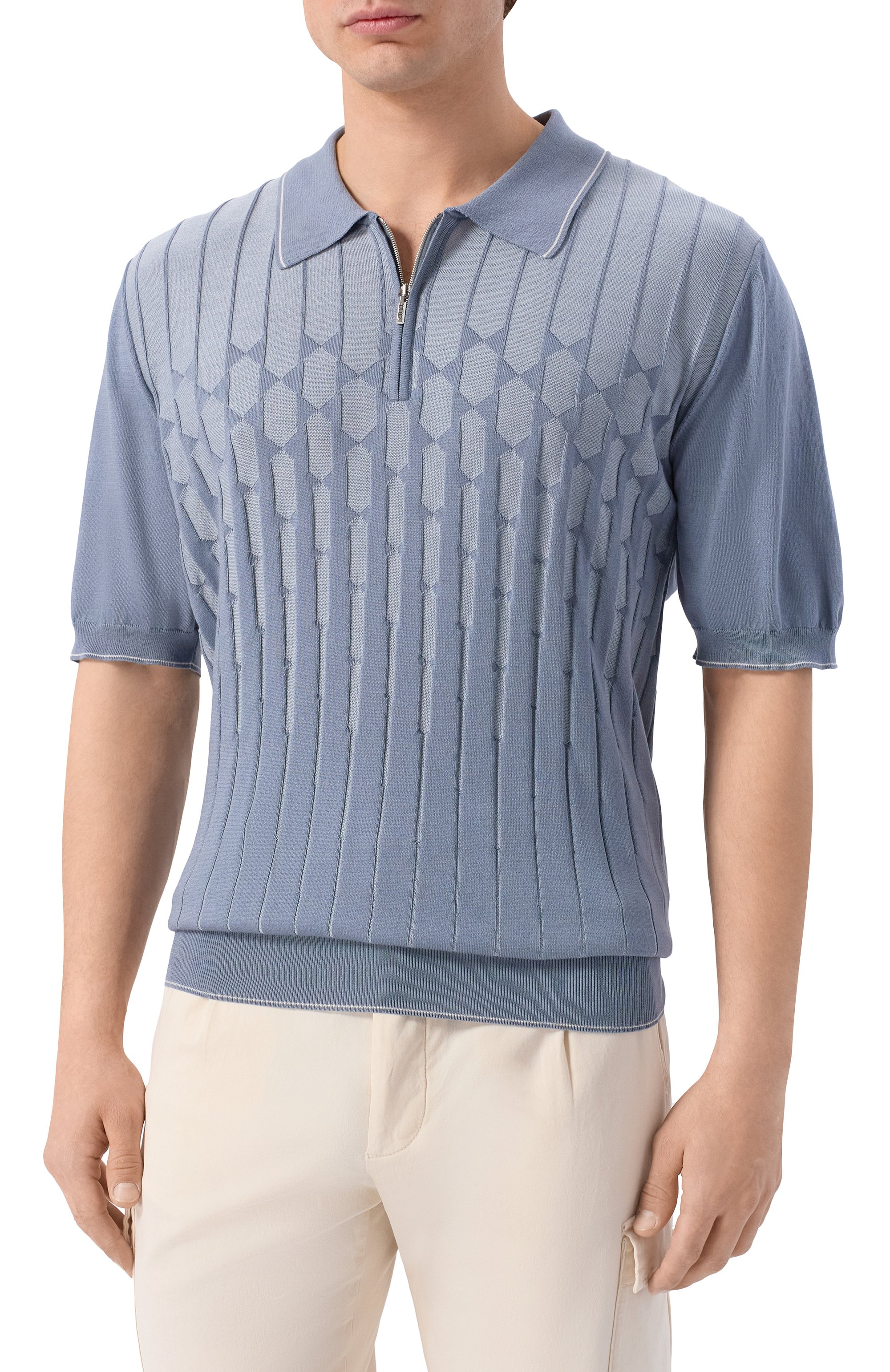 Поло из шелка и хлопка ZILLI, арт. KZP002M0107VCRC00, фото 3