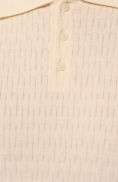 Поло из хлопка и шерсти TRUSSARDI кремового цвета по цене 16600 руб., арт. 52M00725-0F000819, фото 5 Поло из хлопка и шерсти TRUSSARDI, арт. 52M00725-0F000819, фото 5