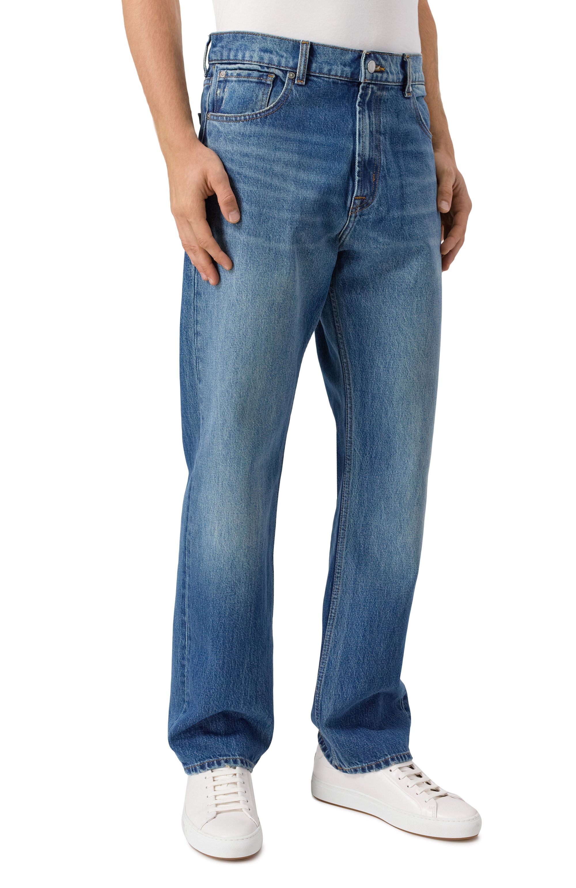 Джинсы modern straight 7 FOR ALL MANKIND синего цвета по цене 31550 руб., арт. 7TD80E35-1DH, фото 3 Джинсы modern straight 7 FOR ALL MANKIND, арт. 7TD80E35-1DH, фото 3