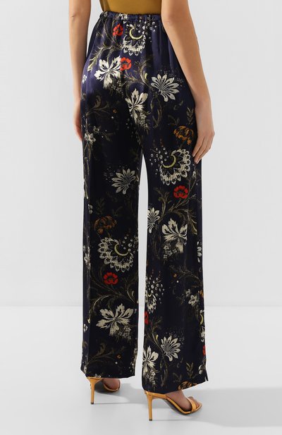 Шелковые брюки DRIES VAN NOTEN темно-синего цвета по цене 68850 руб., арт. 201-10984-9413, фото 4 Шелковые брюки DRIES VAN NOTEN, арт. 201-10984-9413, фото 4