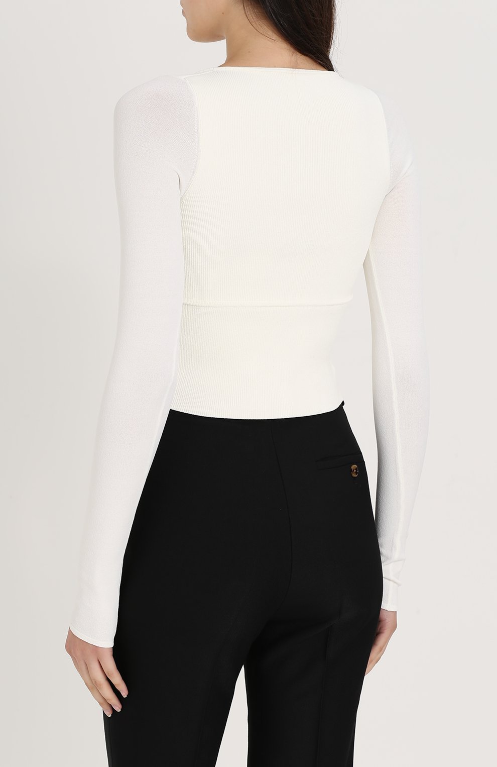 Облегающий топ фактурной вязки с длинным рукавом KHAITE, арт. 8033-101/K400, фото 4