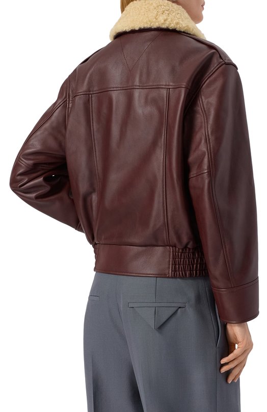 Кожаная куртка Bottega Veneta 832380/V5MF0 Коричневый  832380/V5MF0 Фото 4