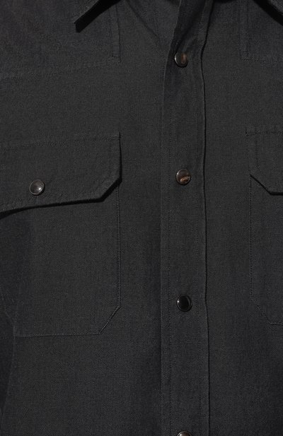 Хлопковая рубашка ZEGNA темно-серого цвета по цене 116500 руб., арт. STT3/UEX23A8, фото 5 Хлопковая рубашка ZEGNA, арт. STT3/UEX23A8, фото 5