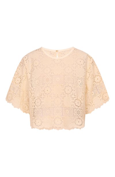 Женский топ из хлопка и шелка ELIE SAAB, арт. T0387NBC26/C0ES1