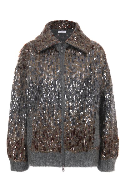 Женский шерстяной кардиган с отделкой пайетками BRUNELLO CUCINELLI, арт. M1U375916P