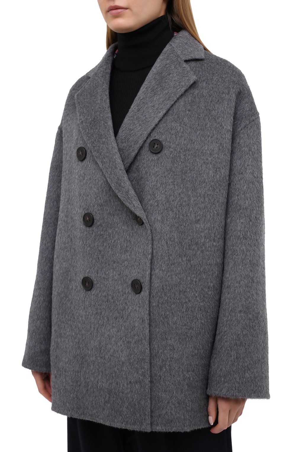 Шерстяное пальто ACNE STUDIOS серого цвета по цене 92500 руб., арт. A90273, фото 3 Шерстяное пальто ACNE STUDIOS, арт. A90273, фото 3