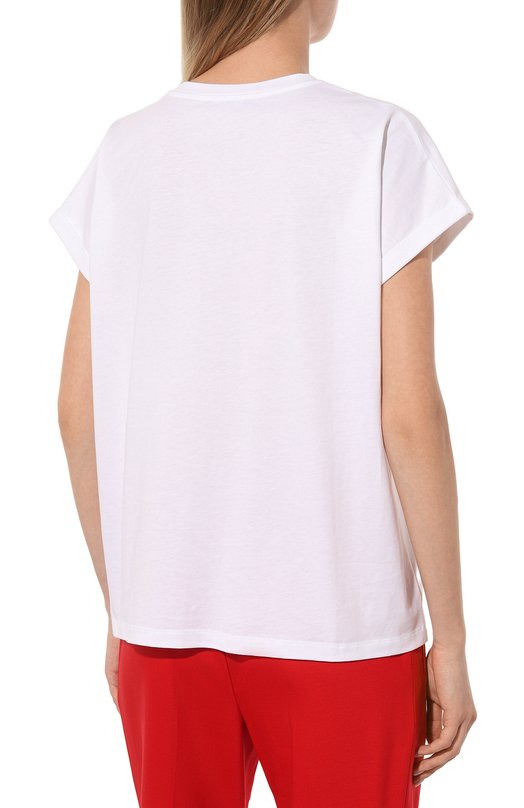 Хлопковая футболка Balmain DF1EF010/GD83 Белый  DF1EF010/GD83 Фото 4