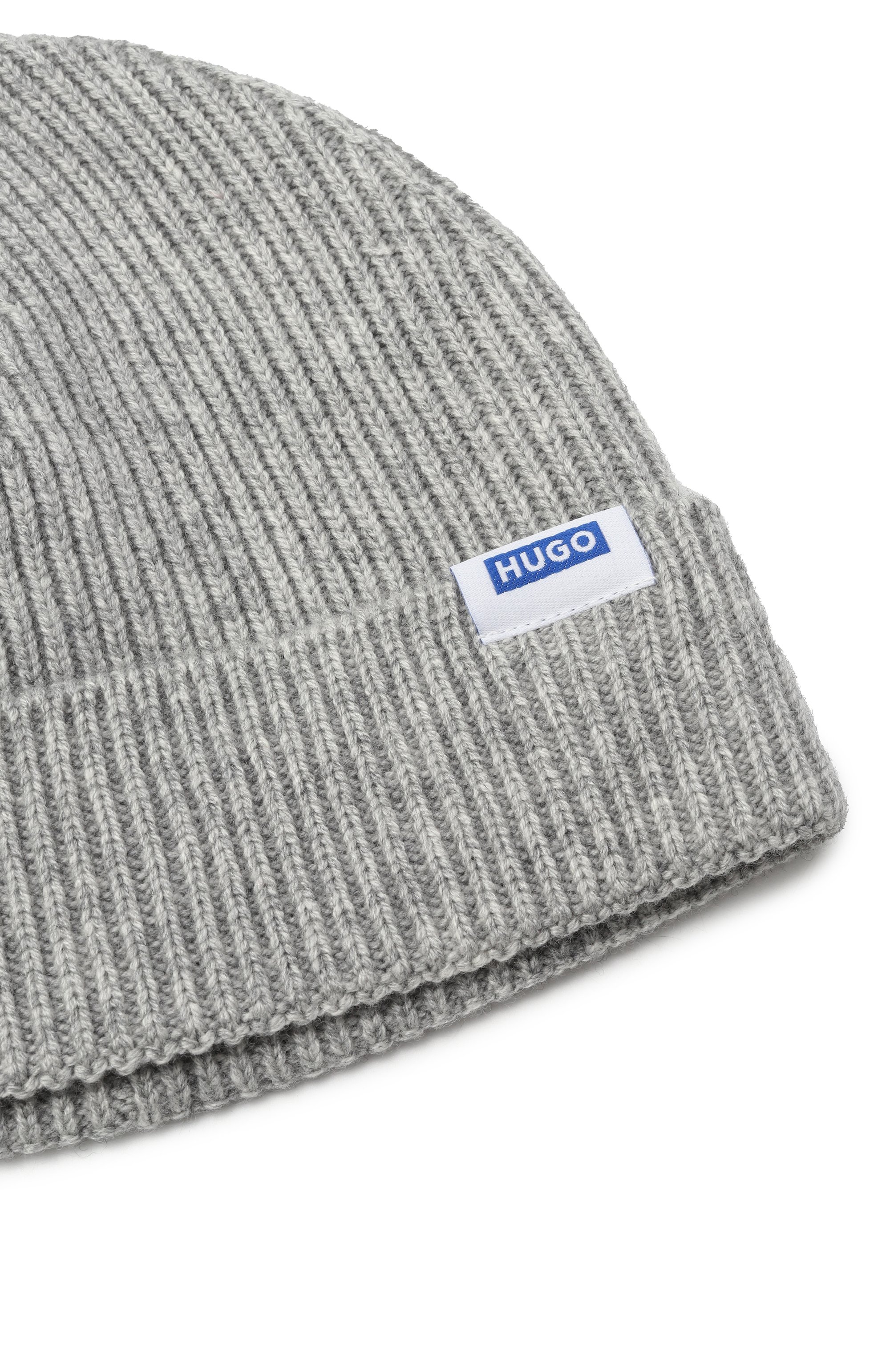 Шапка HUGO BLUE светло-серого цвета по цене 5495 руб., арт. 50551371, фото 3 Шапка HUGO BLUE, арт. 50551371, фото 3