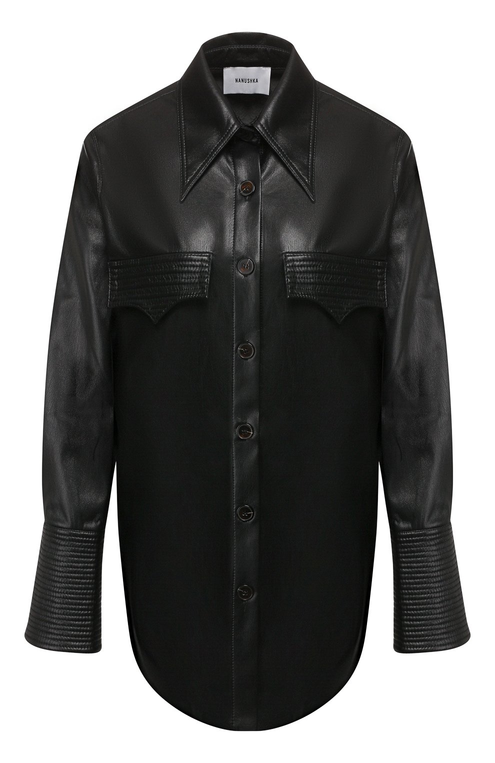 Рубашка NANUSHKA, арт. ELPI_BLACK_VEGAN LEATHER, фото 1
