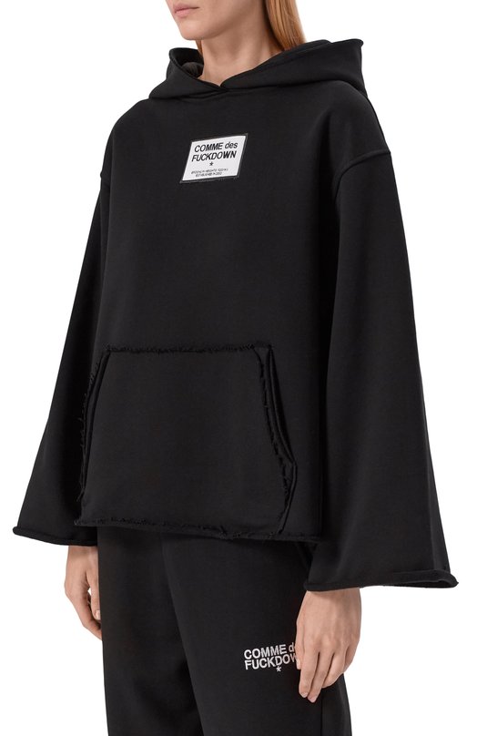 Хлопковое худи Comme des Fuckdown CFABW01362 Чёрный  CFABW01362 Фото 3