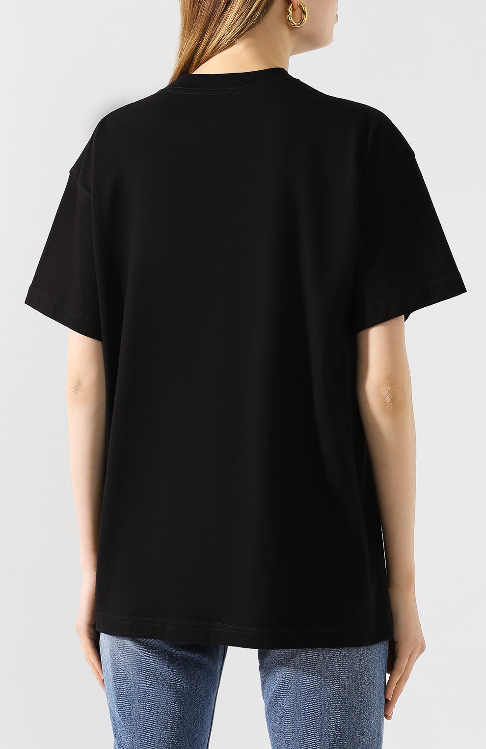 Хлопковая футболка BALENCIAGA черно-белого цвета по цене 29950 руб., арт. 612965/TIV43, фото 4 Хлопковая футболка BALENCIAGA, арт. 612965/TIV43, фото 4