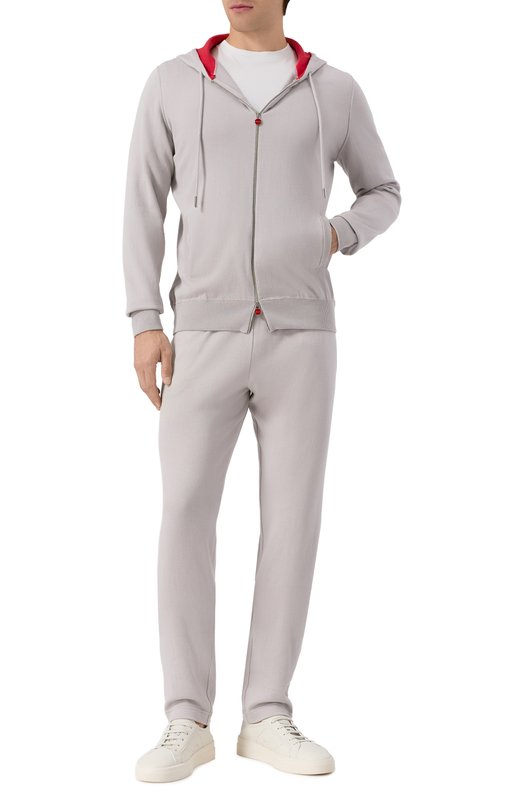 Хлопковая толстовка Kiton UMK1050V163 Серый  UMK1050V163 Фото 2