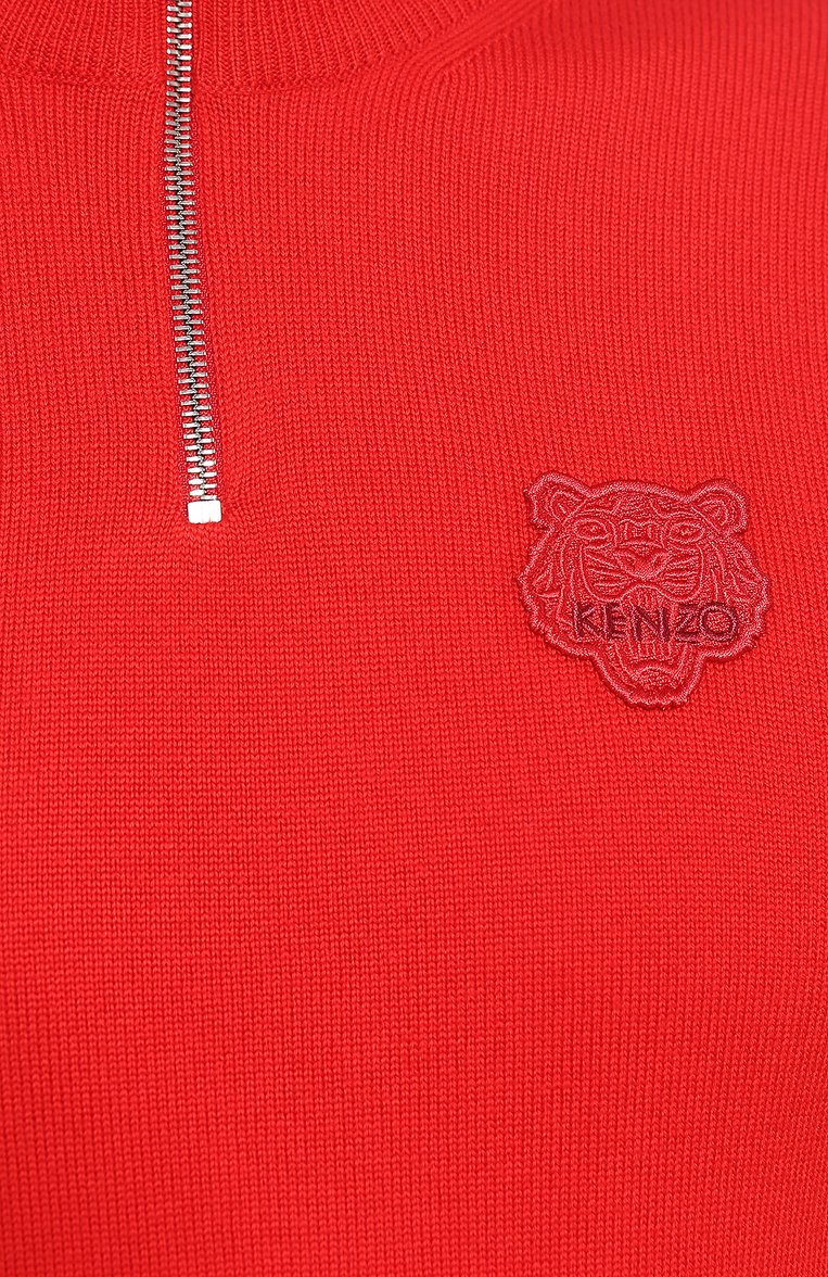 Мужской шерстяной джемпер KENZO красного цвета, арт. F965PU5003AB | Фото 5 (Статус проверки: Проверена категория, Проверено; Рукава: Длинные; Материал внешний: Шерсть; Длина (для топов): Стандартные; Мужское Кросс-КТ: Джемперы; При�нт: Без принта; Вырез: Круглый; Стили: Кэжуэл)