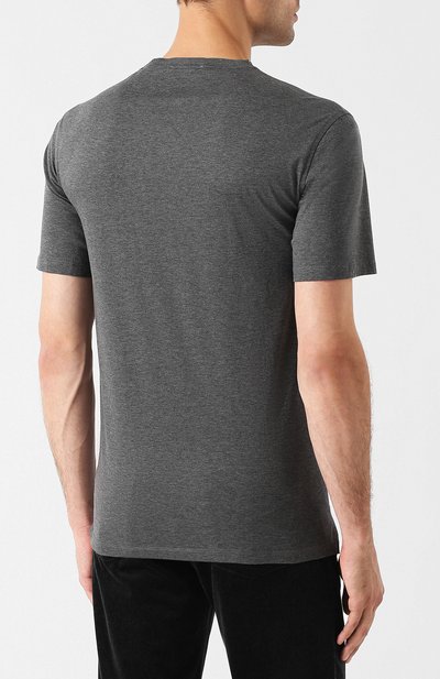 Однотонная хлопковая футболка ZEGNA, арт. UR526/706R, фото 4