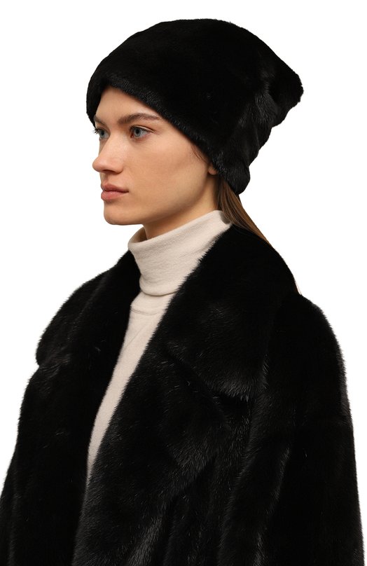 Шапка из меха норки VICTORIA KUSENKOVA 072800002673 Чёрный  072800002673 Фото 2